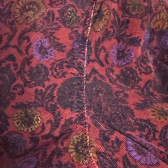 Free People Burgundy Floral Cropped Flare Pants - Picture 12 of 14